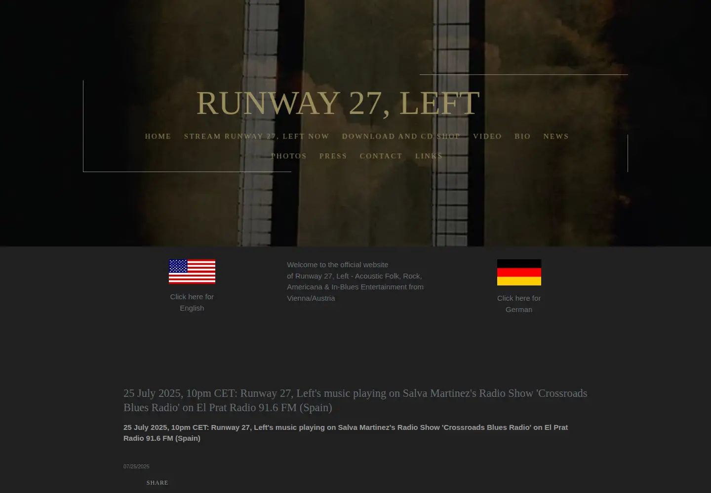 Screenshot of runway27left.com