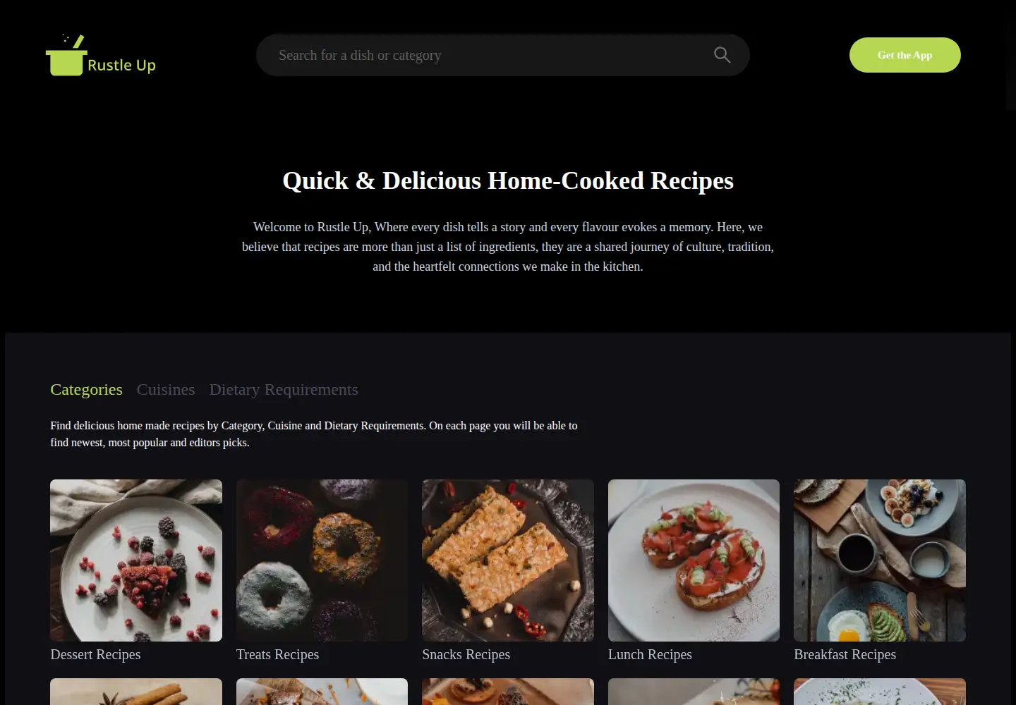 Captured homepage of rustle-up.com in the current scan