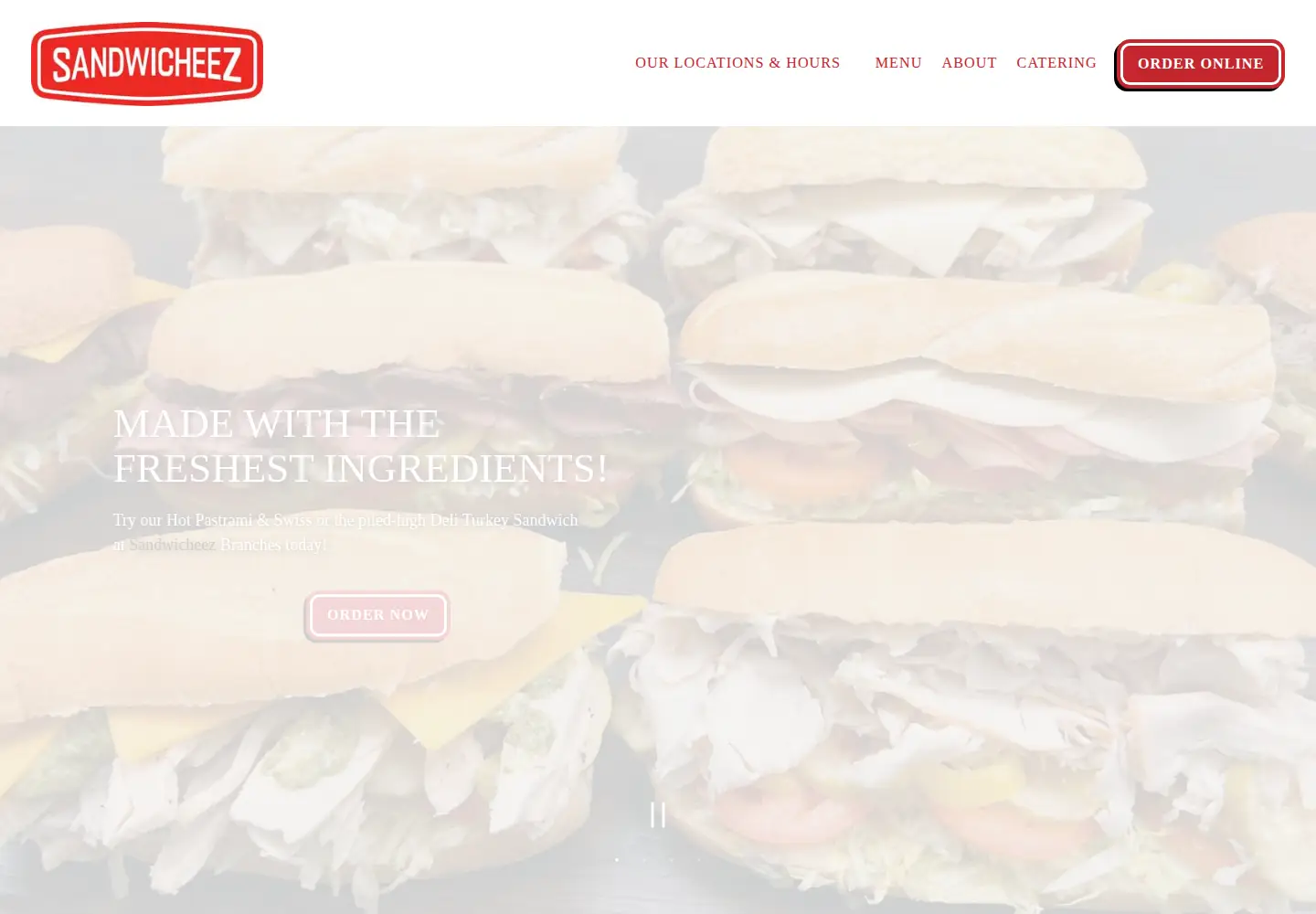 Screenshot of sandwicheez.com