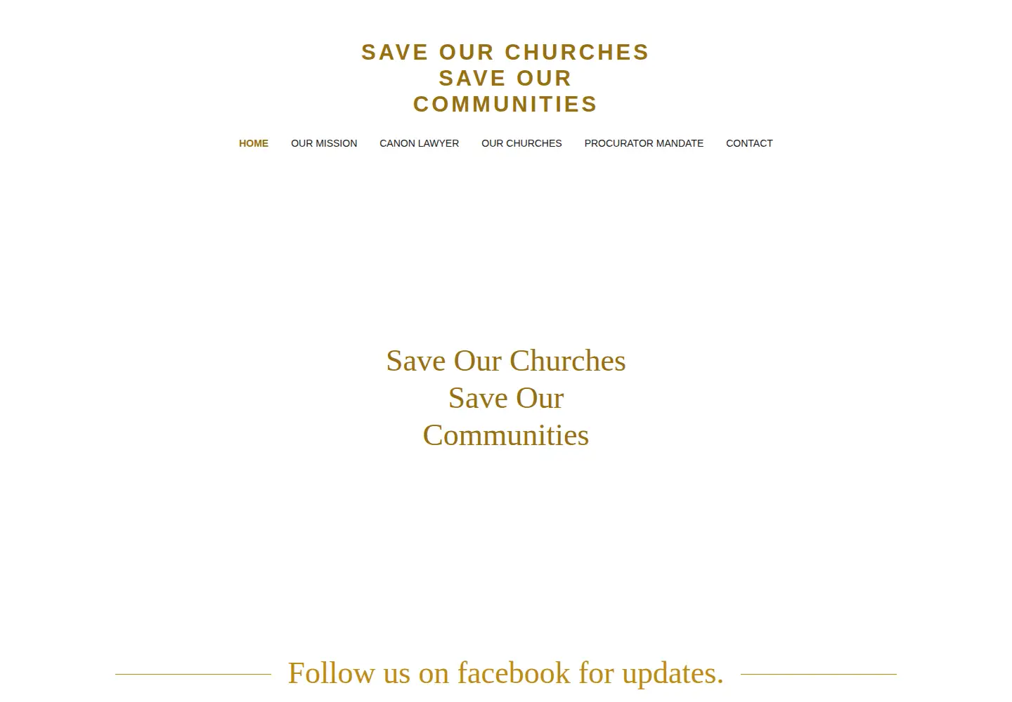 Screenshot of saveourchurchessaveourcommunities.com