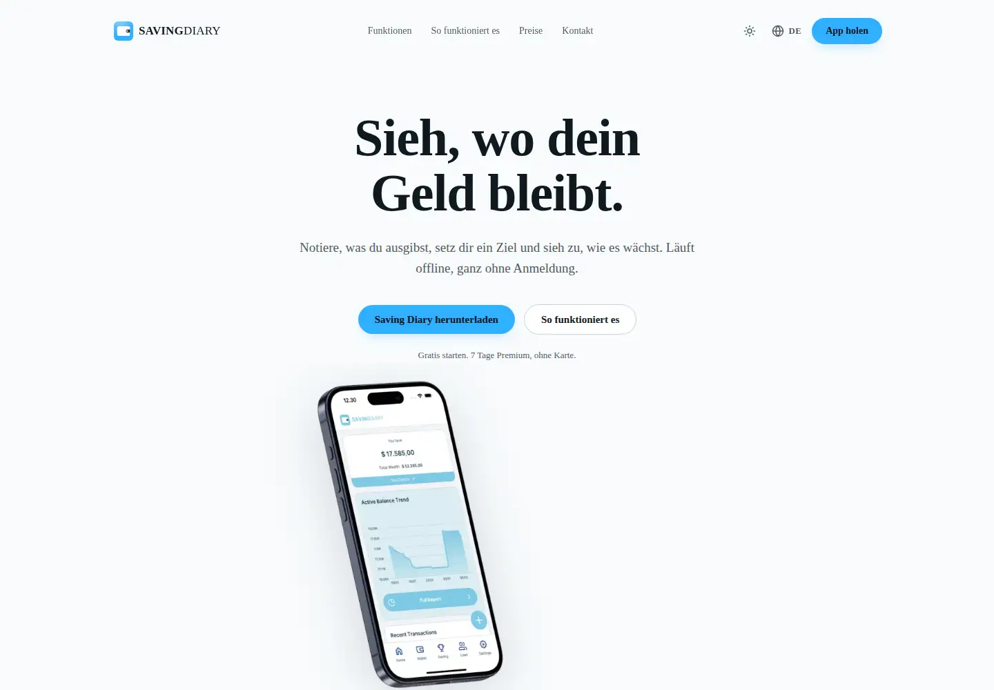 Screenshot of savingdiary.com