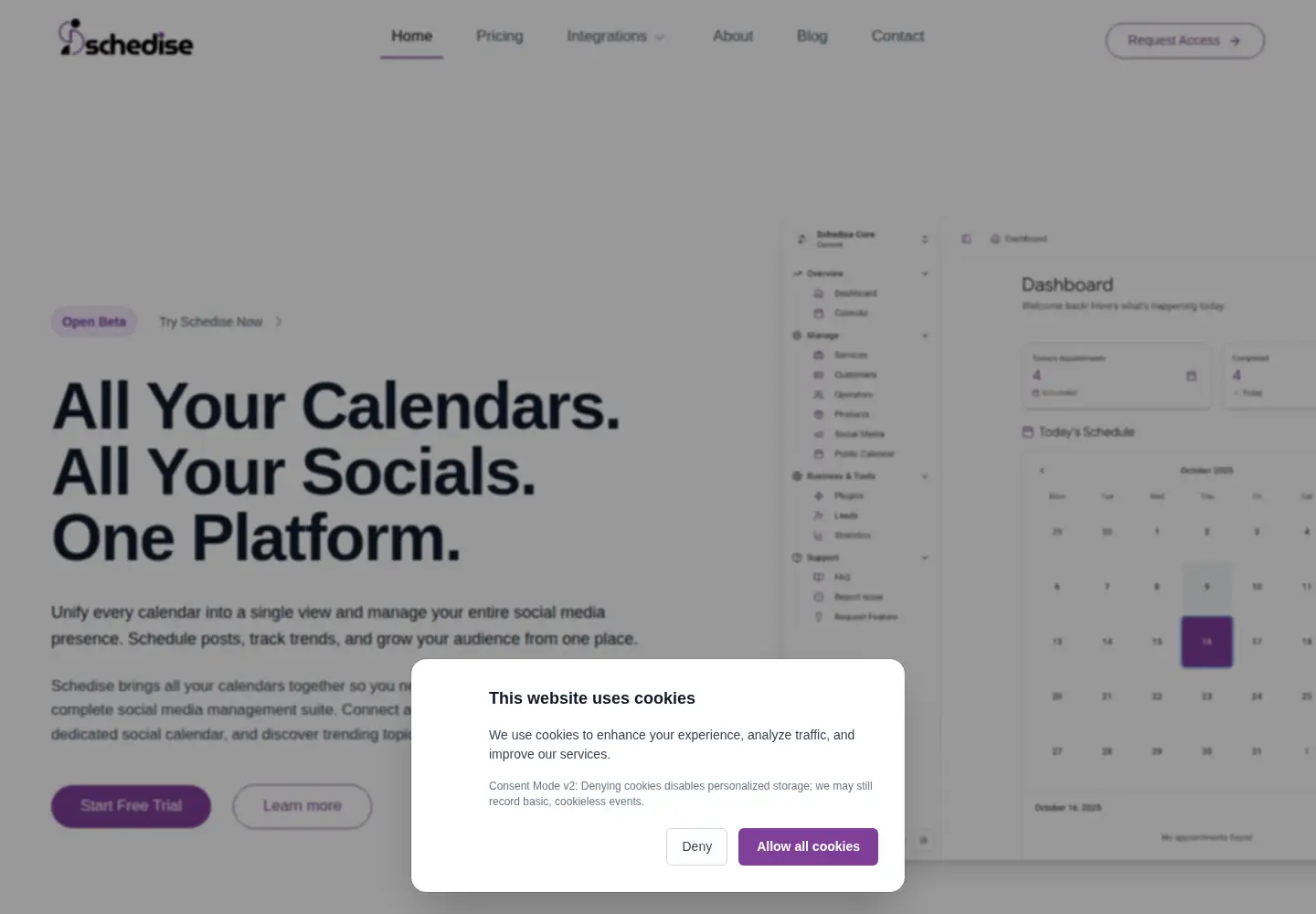 Screenshot of schedise.com