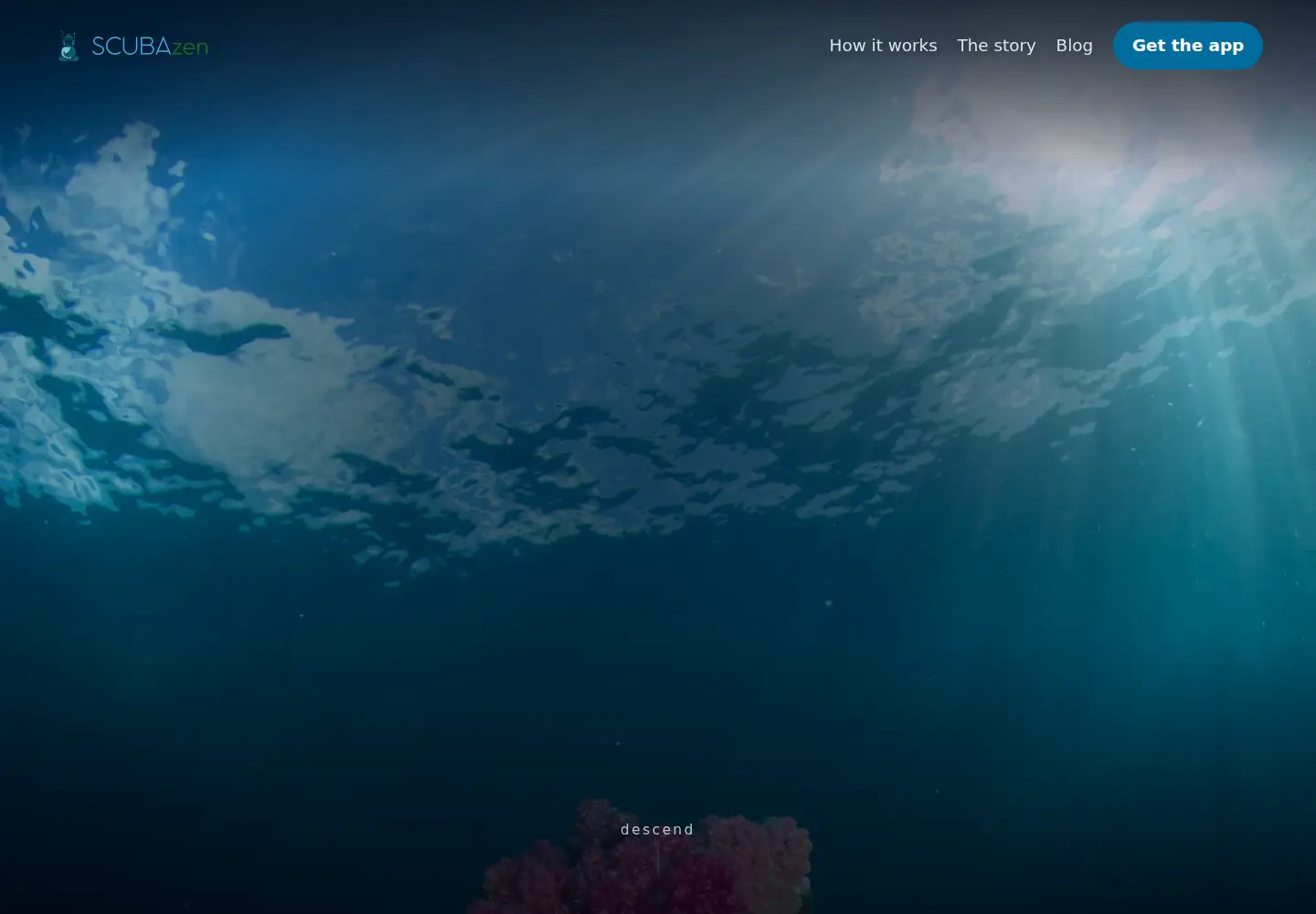 Screenshot of scubazenapp.com