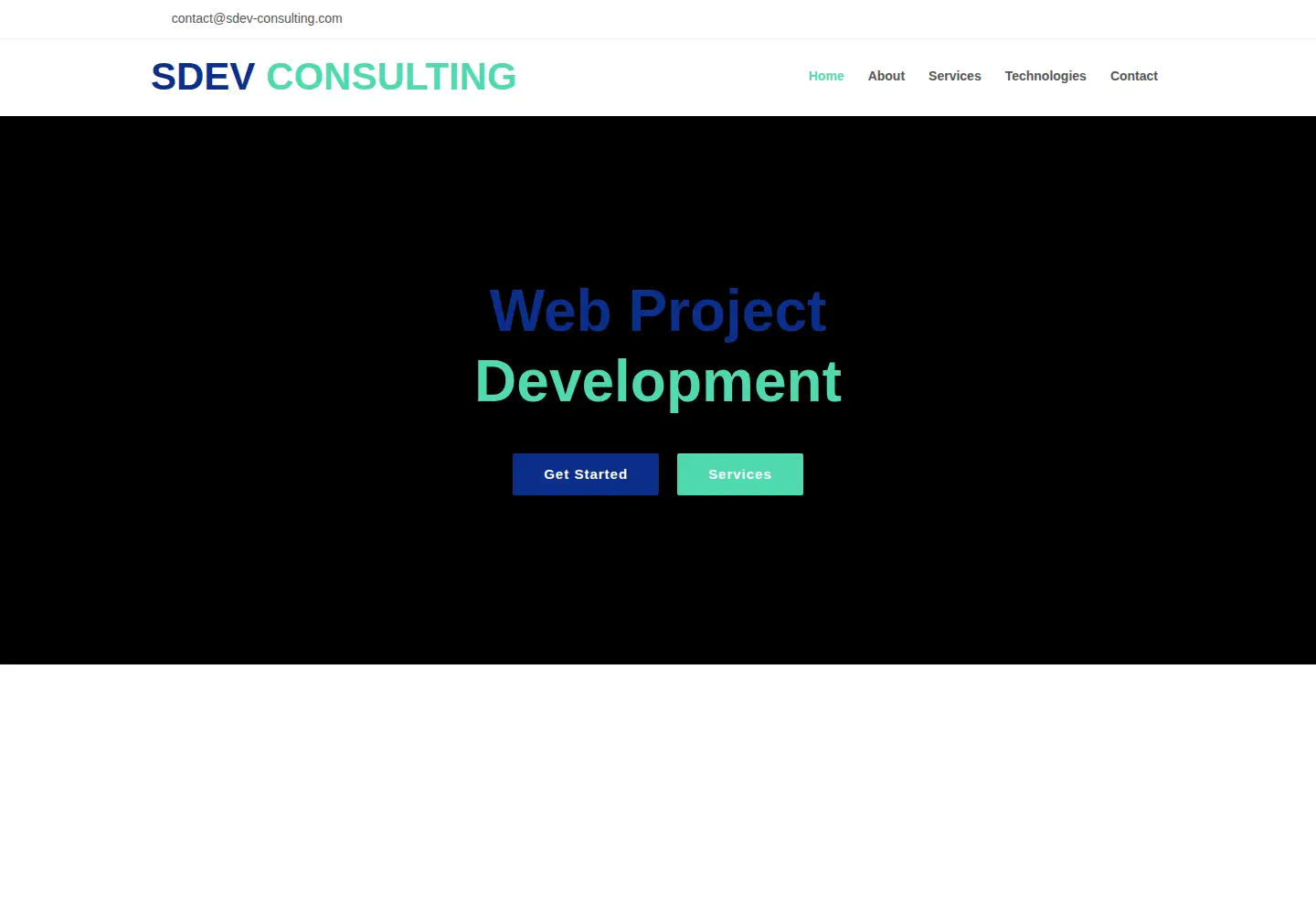 Captured homepage of sdev-consulting.com in the current scan