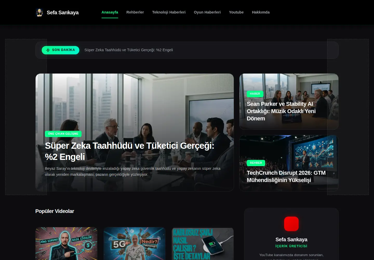 Screenshot of sefasarikaya.com