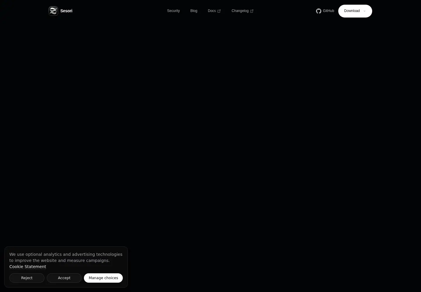 Captured homepage of sesori.com in the current scan