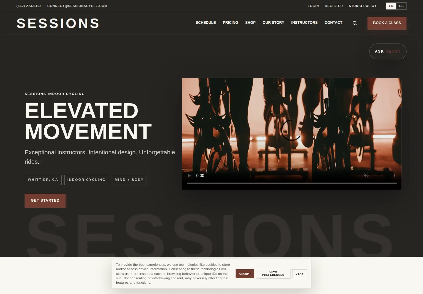 Screenshot of sessionscycle.com