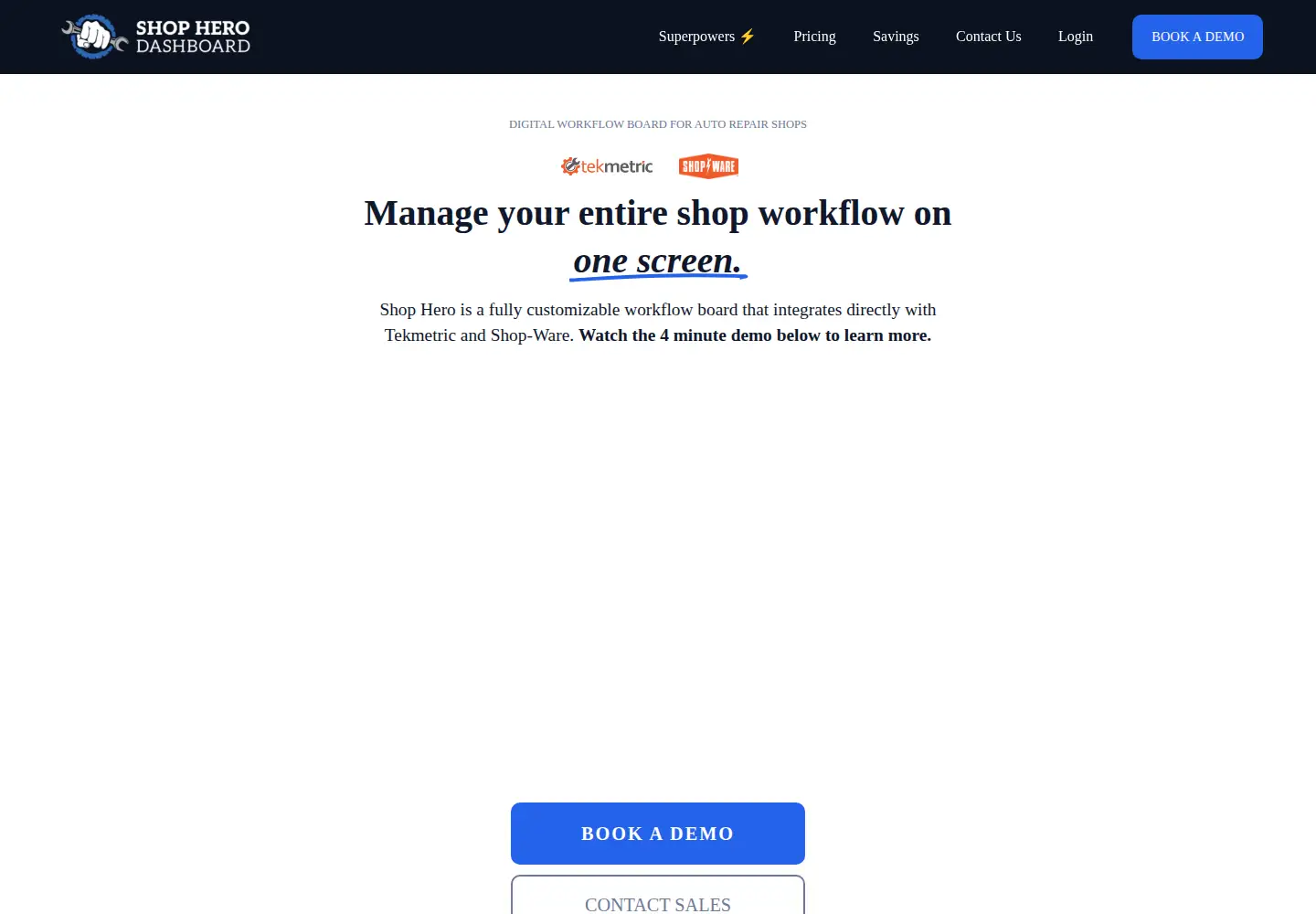 Captured homepage of shopherodashboard.com in the current scan