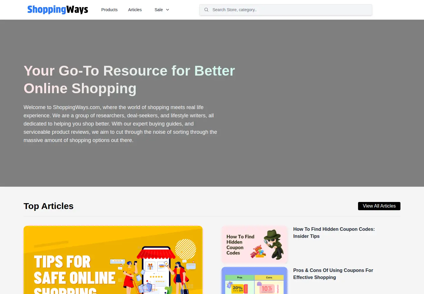 Screenshot of shoppingways.com