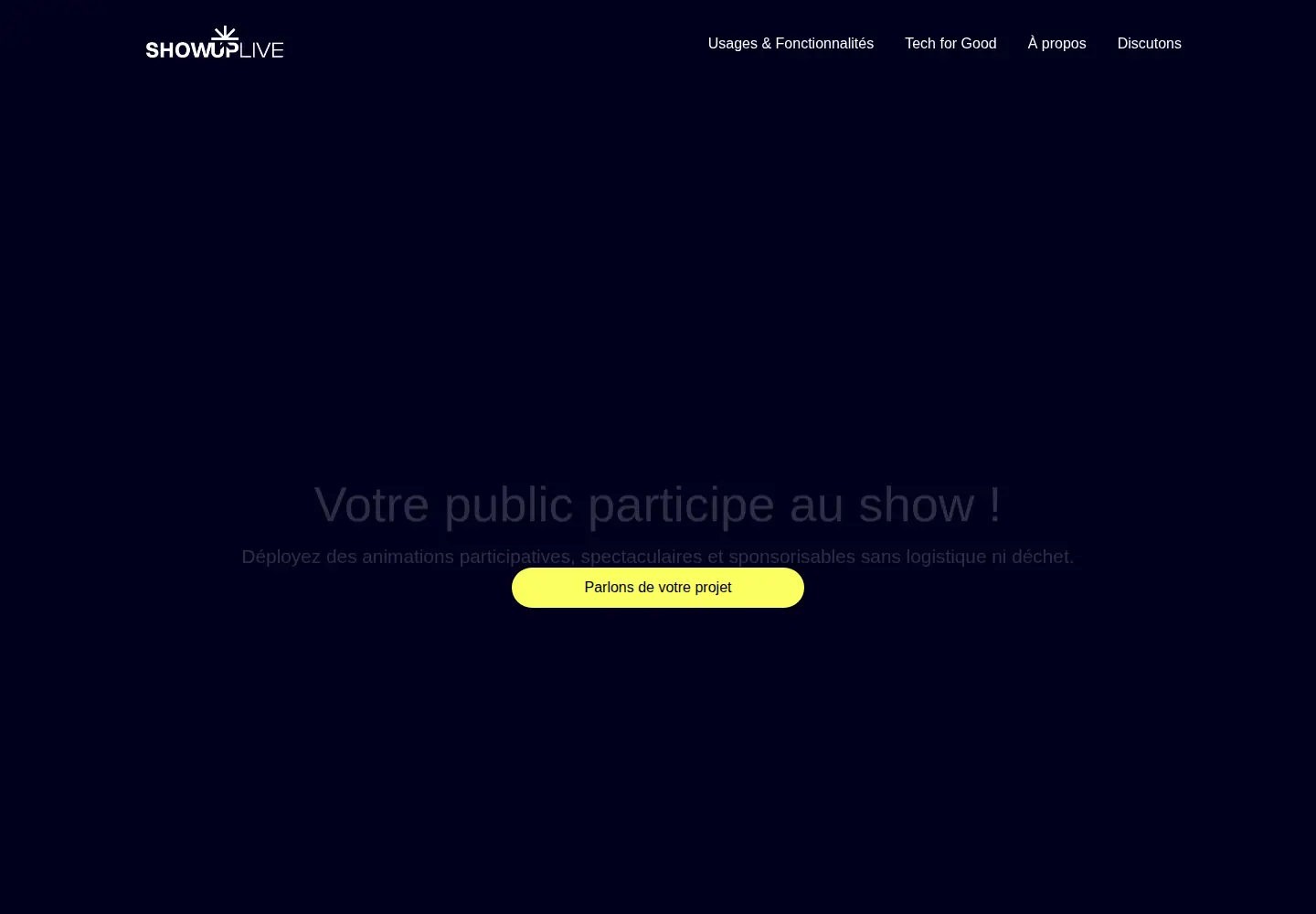 Screenshot of showuplive.com
