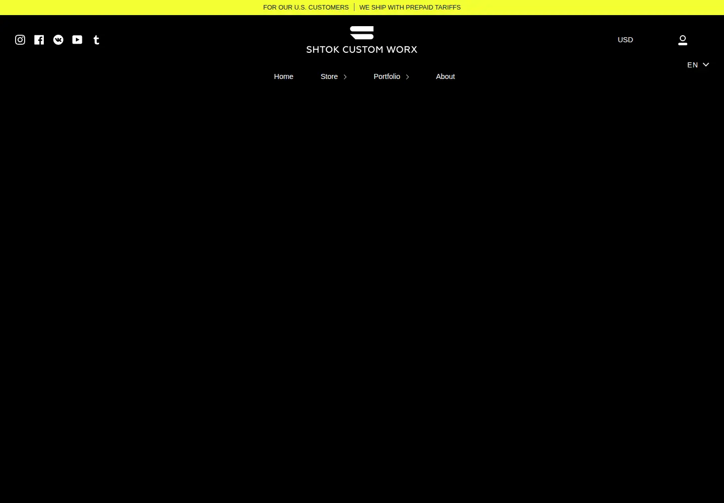 Captured homepage of shtokcustomworx.com in the current scan