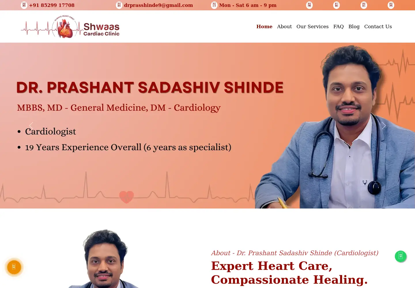 Screenshot of shwaascardiacclinic.com