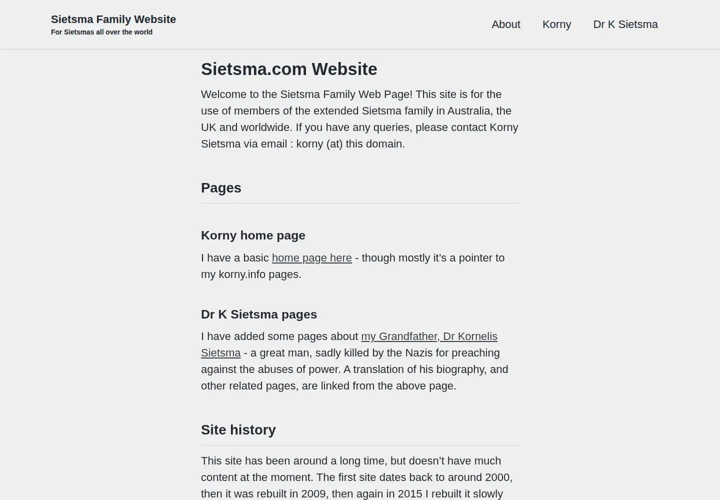 Captured homepage of sietsma.com in the current scan