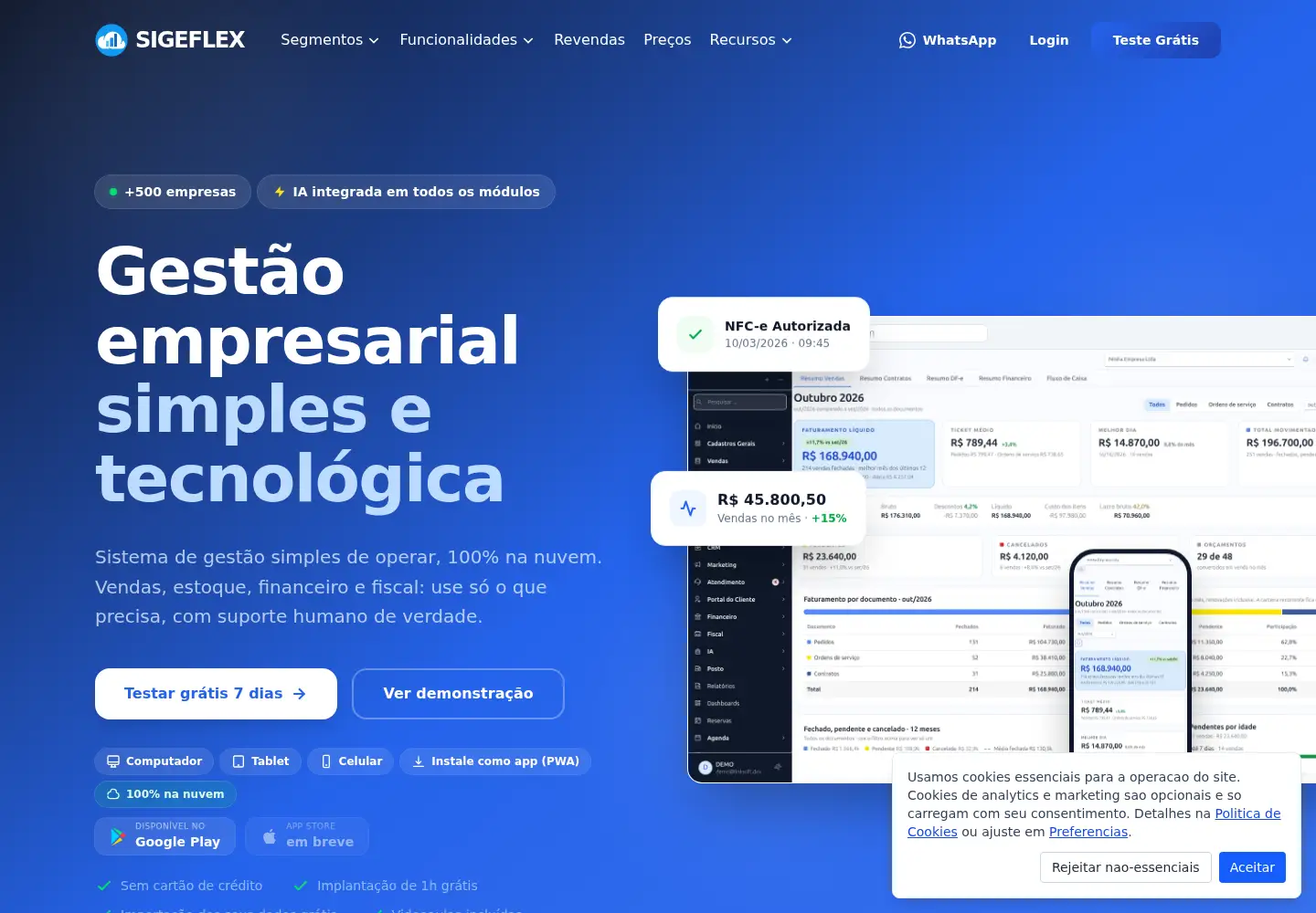 Screenshot of sigeflex.com