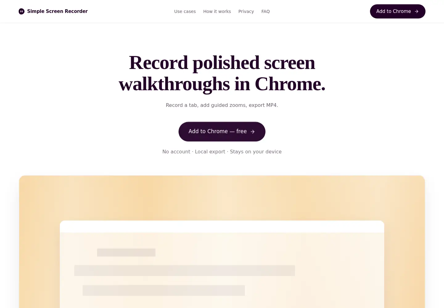 Captured homepage of simple-screen-recorder.com in the current scan
