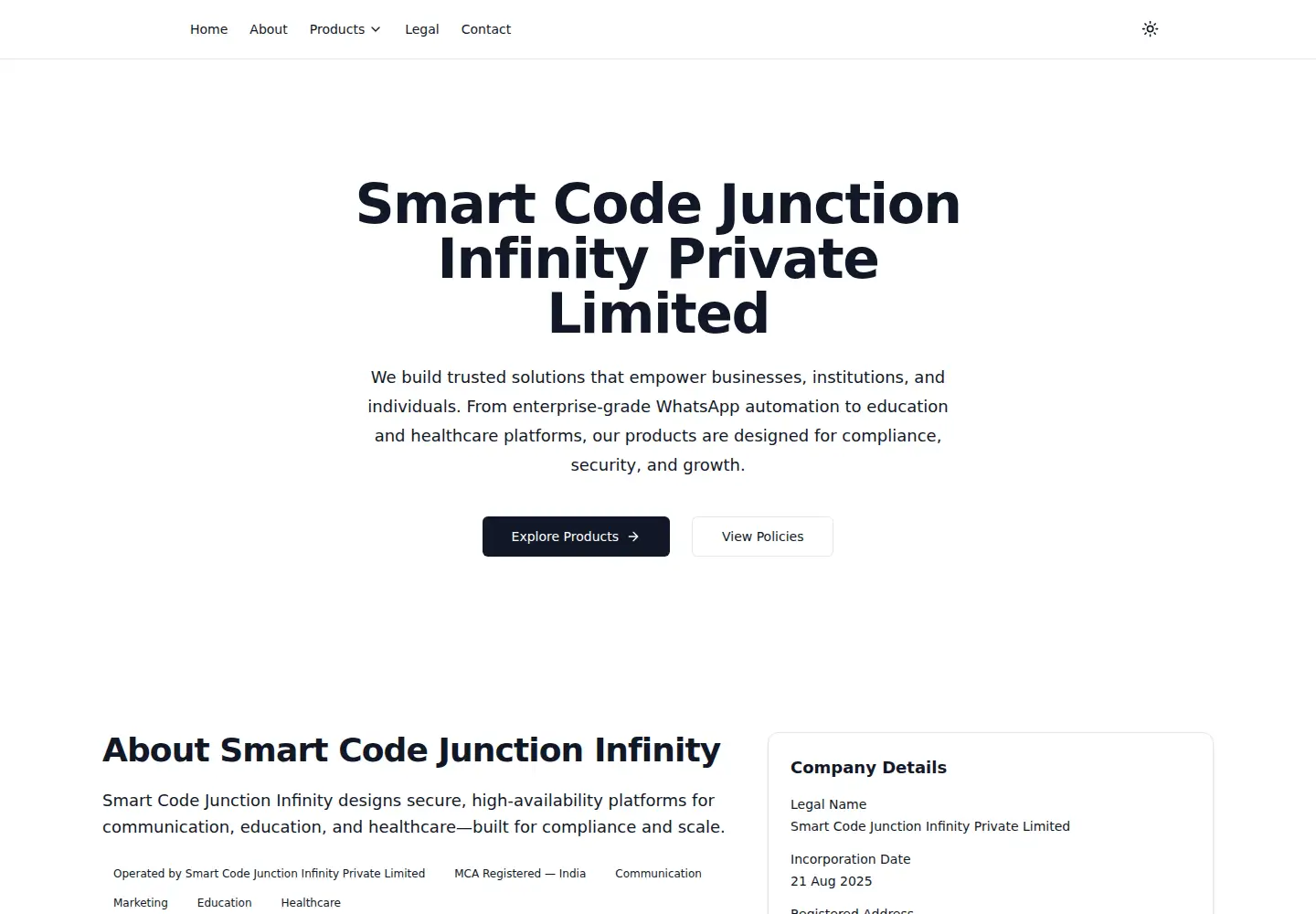 Screenshot of smartcodejunctioninfinity.com