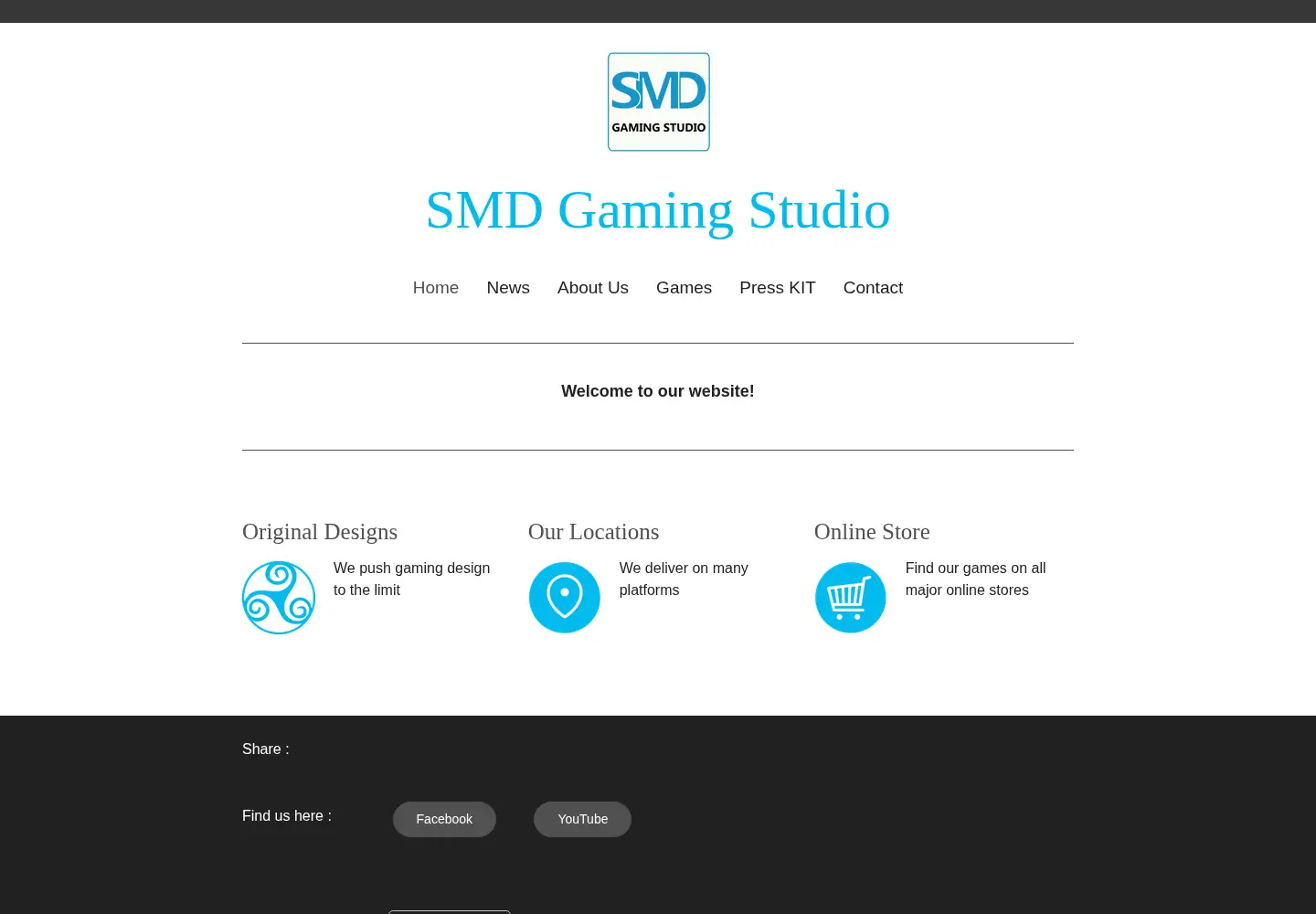 Captured homepage of smd-gaming-studio.com in the current scan