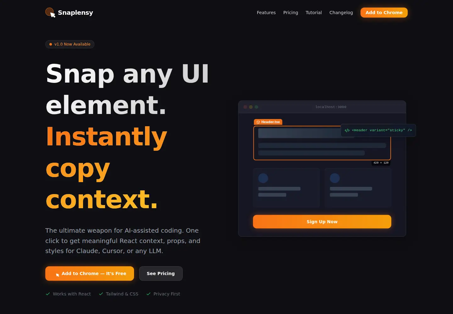 Screenshot of snaplensy.com