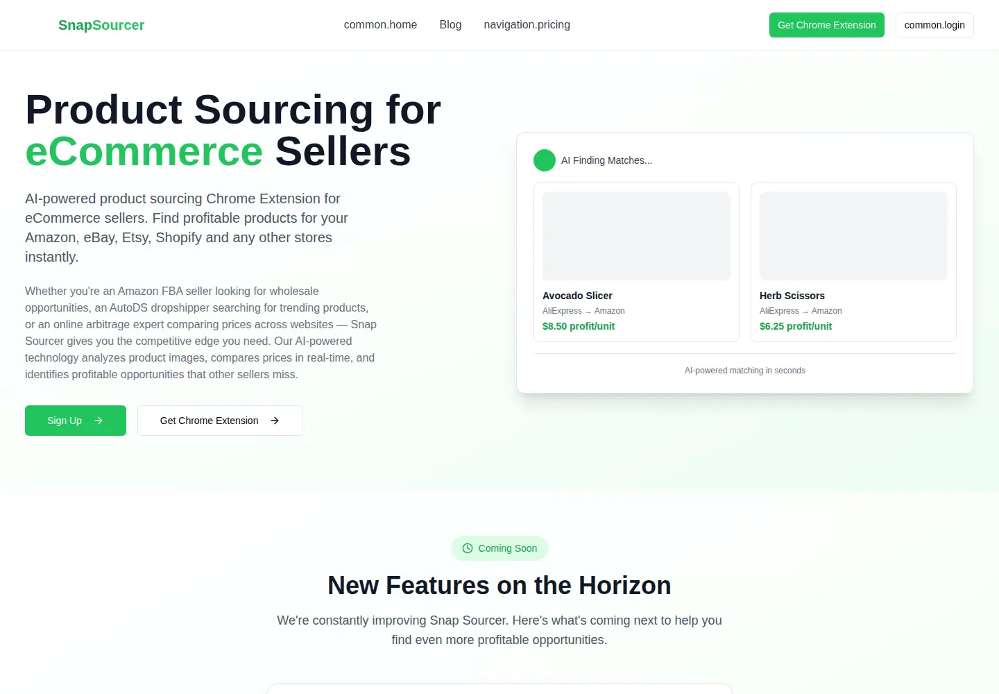 Screenshot of snapsourcer.com