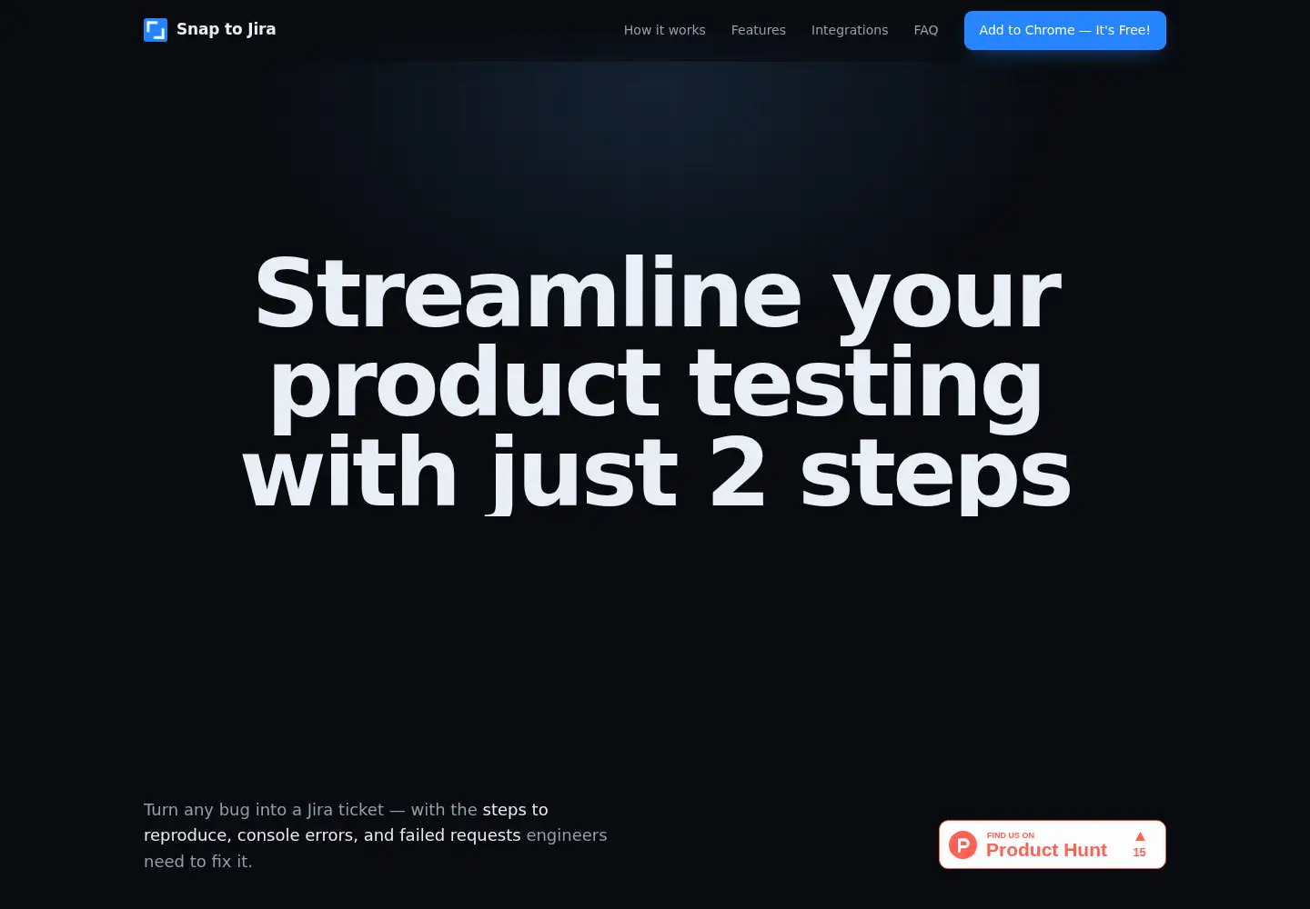 Screenshot of snaptojira.com