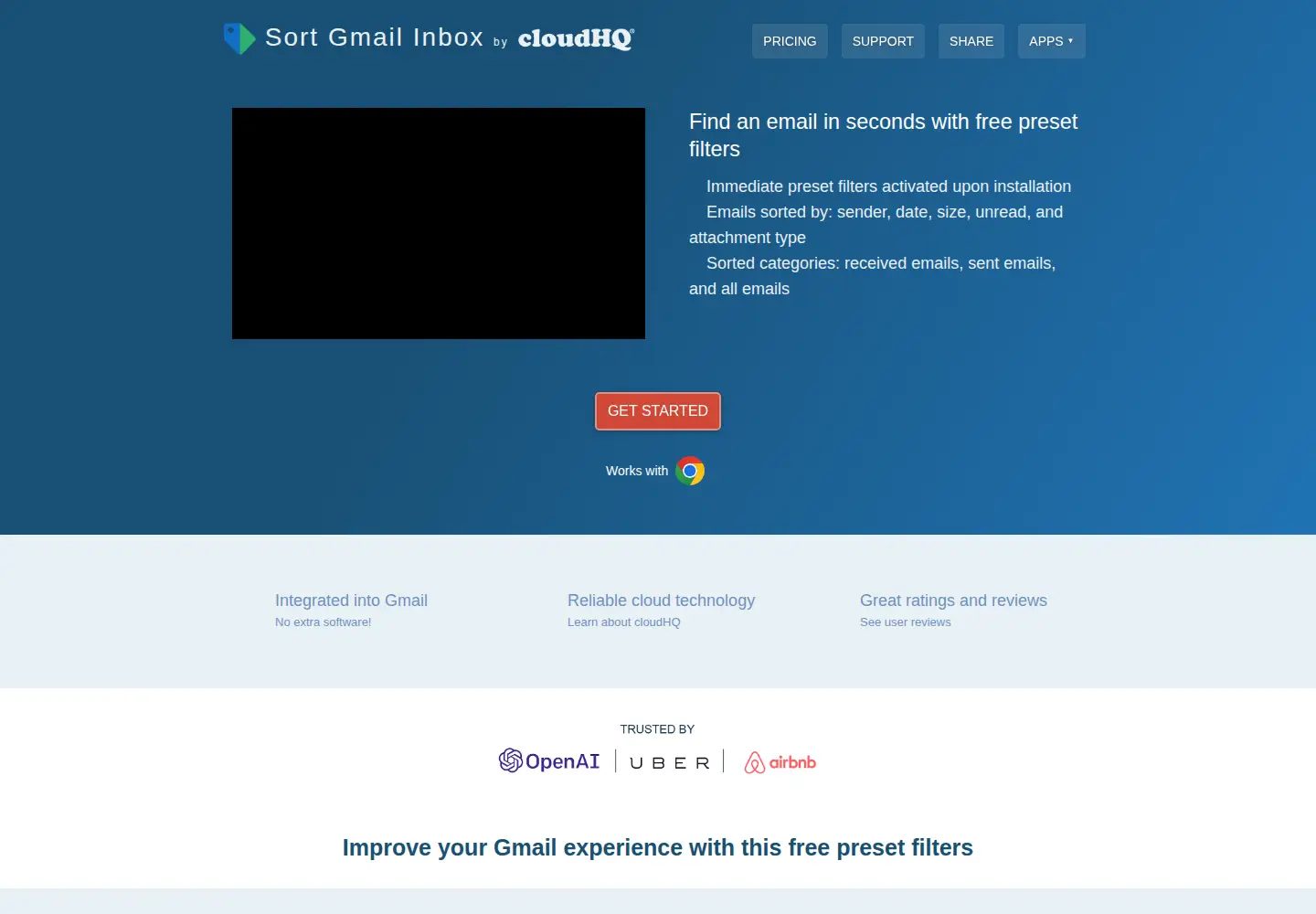 Screenshot of sort-gmail-inbox.com