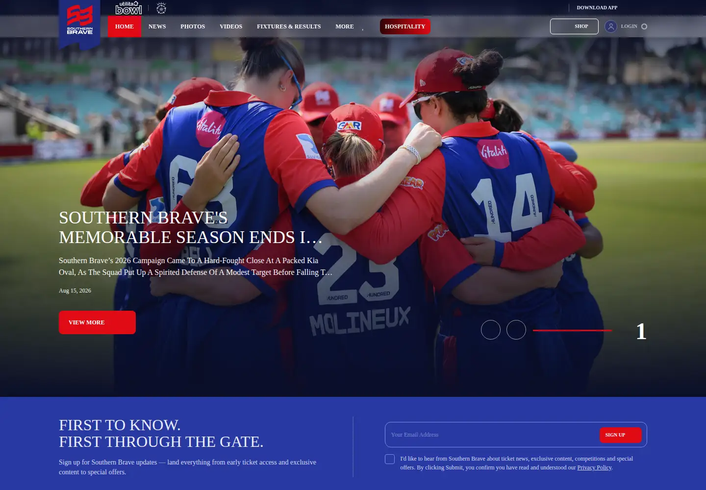 Screenshot of southernbrave.com