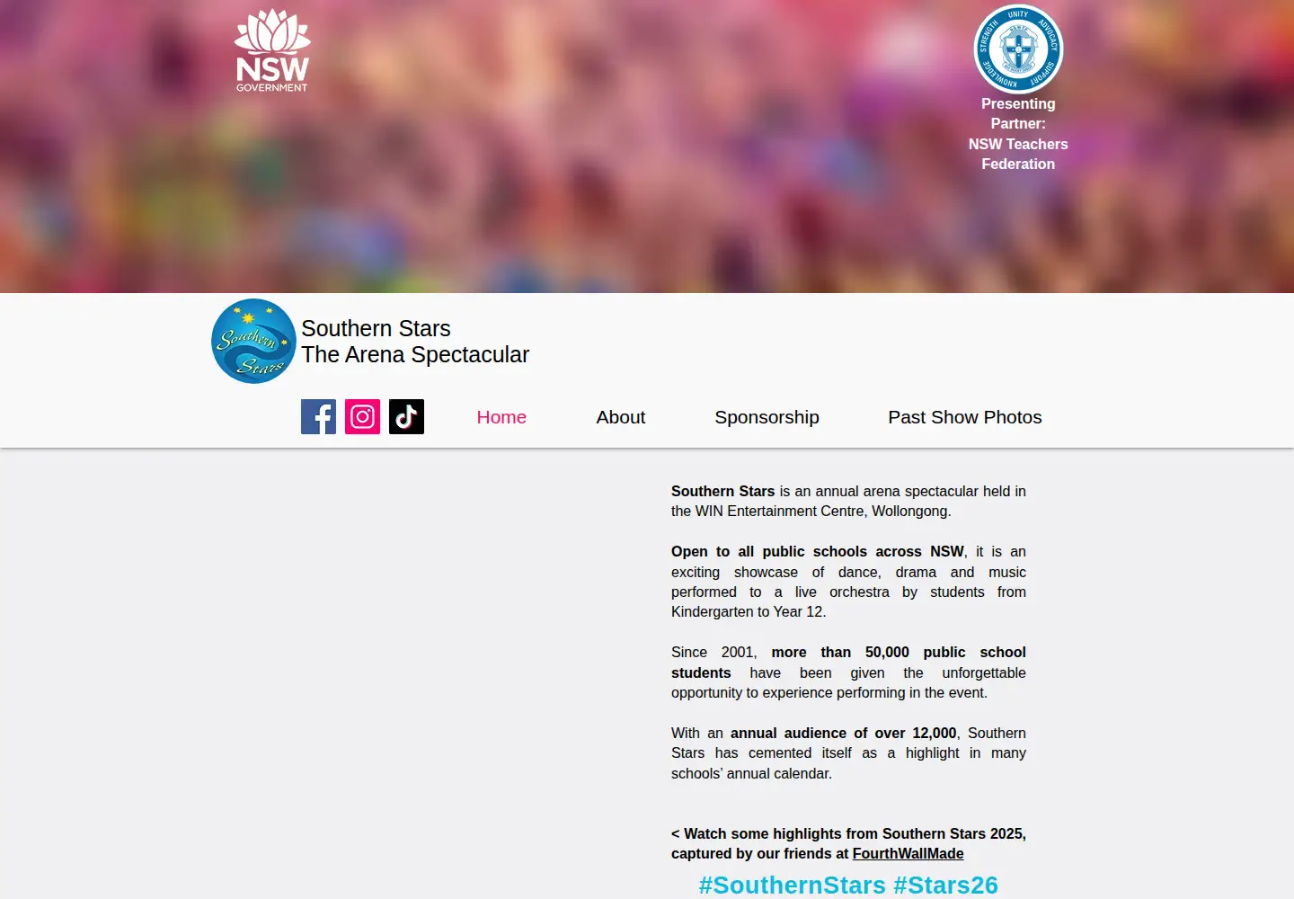 Screenshot of southernstarsarenaspectacular.com