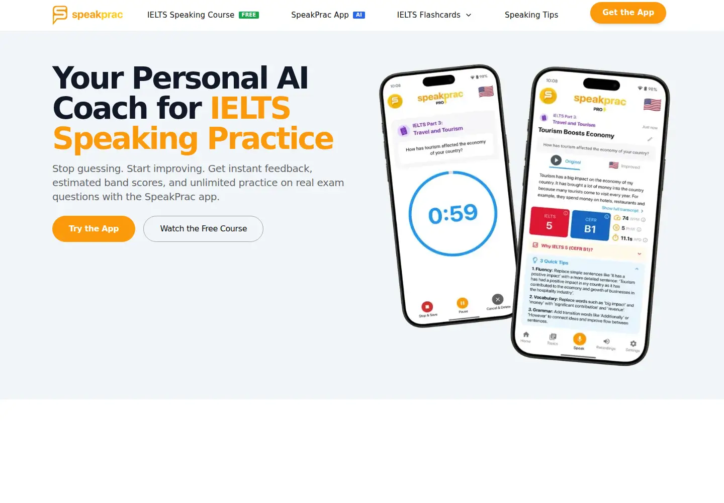 Screenshot of speakprac.com