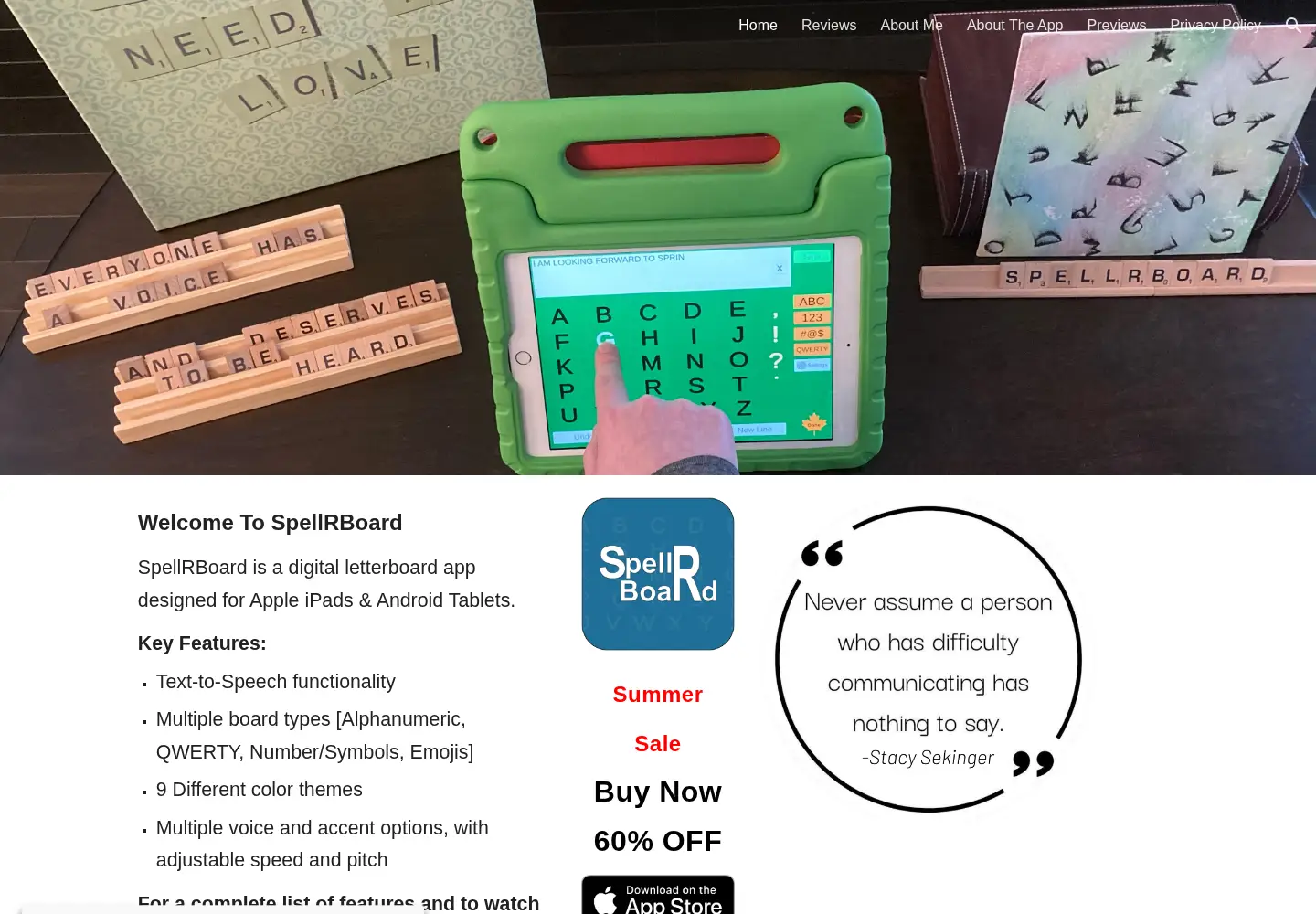 Screenshot of spellrboard.com