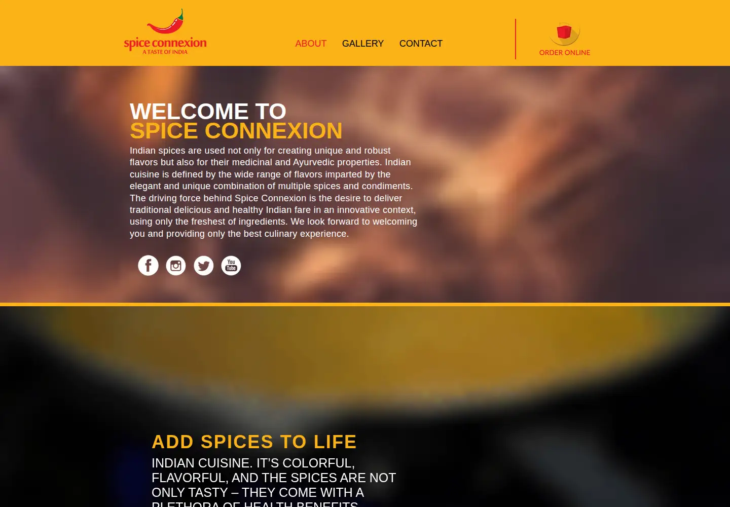Captured homepage of spiceconnexion.com in the current scan