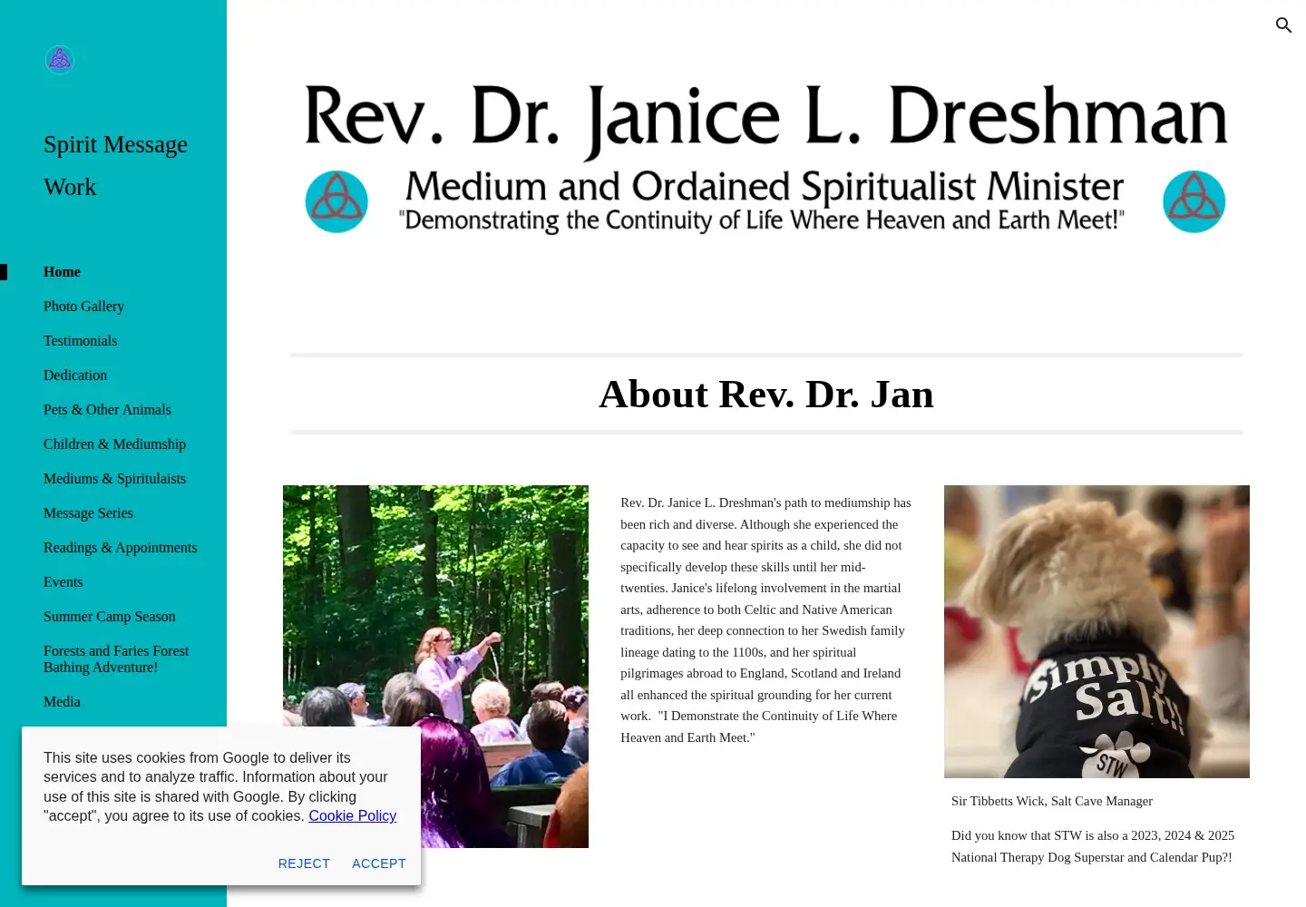 Captured homepage of spiritmessagework.com in the current scan