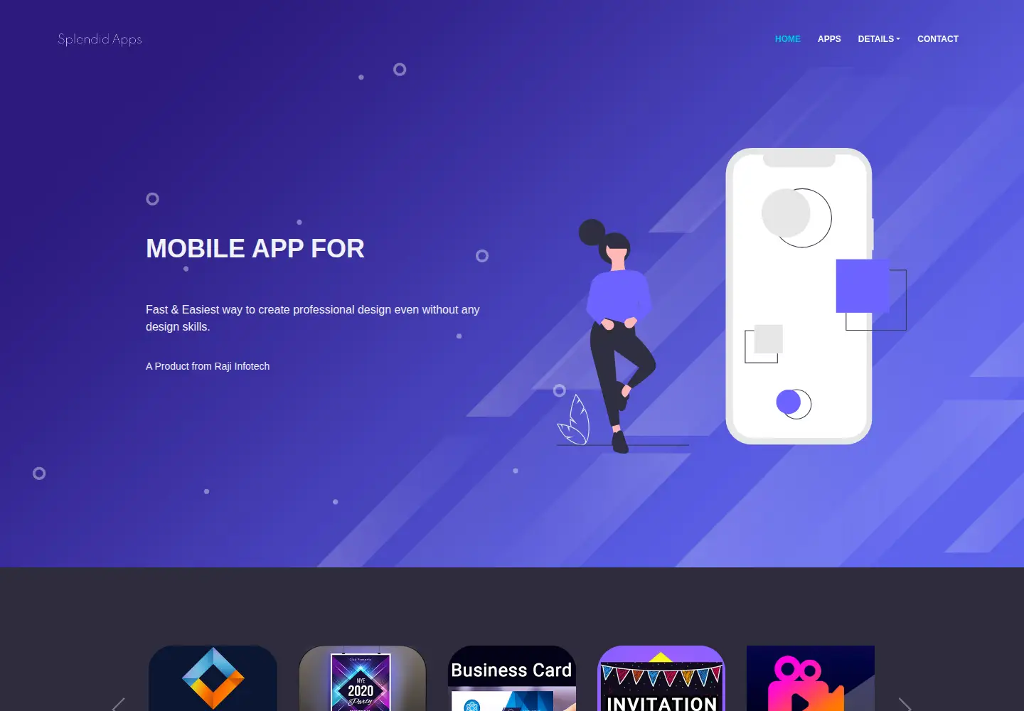 Captured homepage of splendidappmaker.com in the current scan