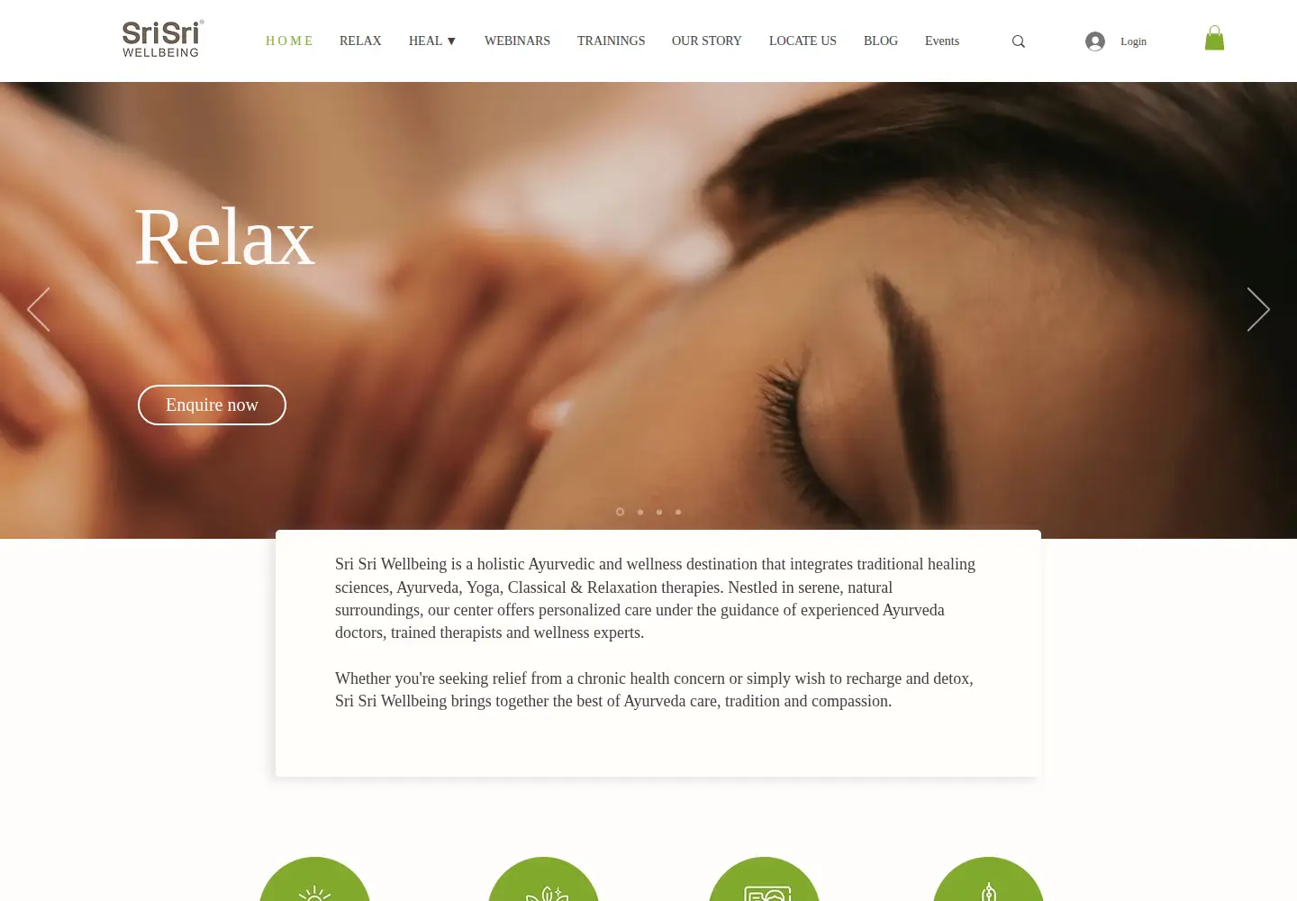 Screenshot of srisriwellbeing.com