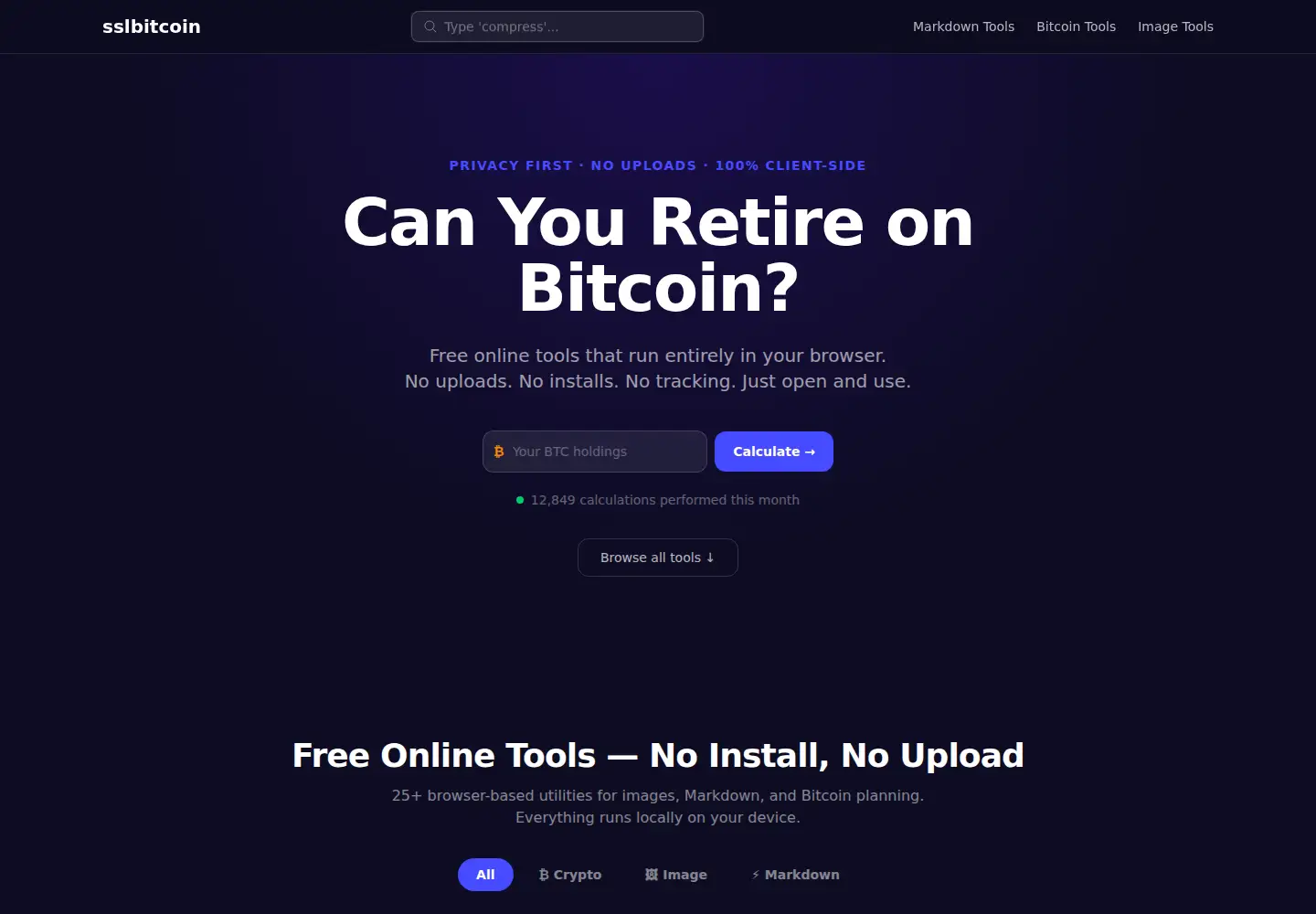 Screenshot of sslbitcoin.com