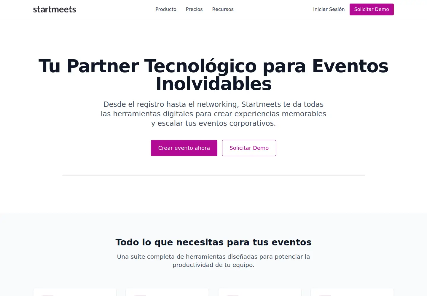 Screenshot of startmeets.com
