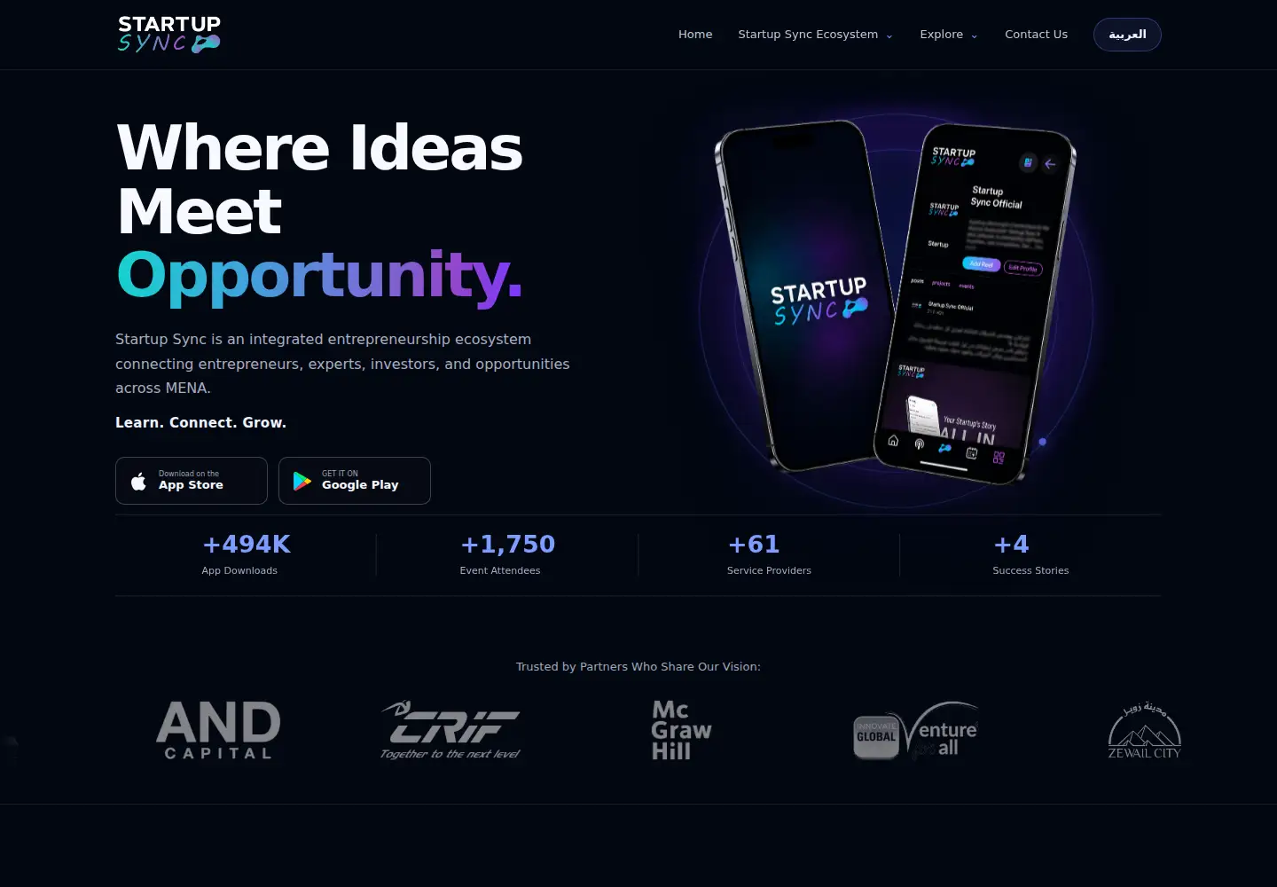 Screenshot of startup-sync.com