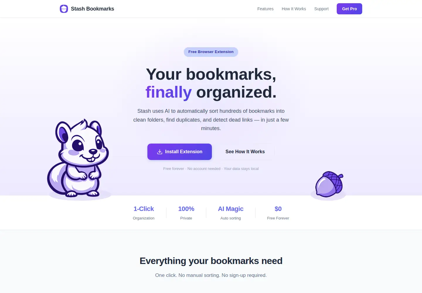 Screenshot of stashbookmarks.com
