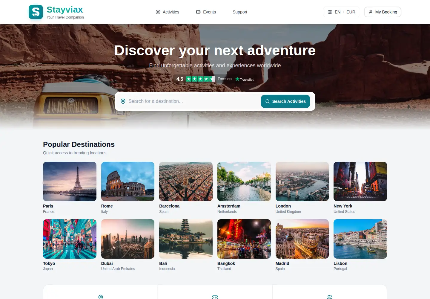 Captured homepage of stayviax.com in the current scan