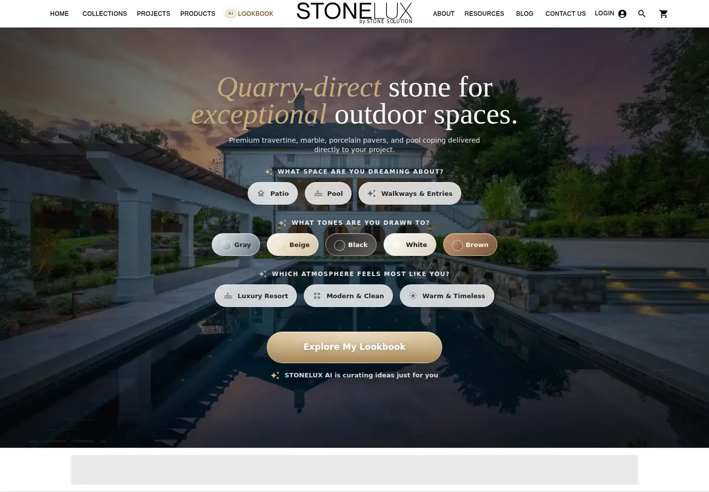 Captured homepage of stonelux.com in the current scan