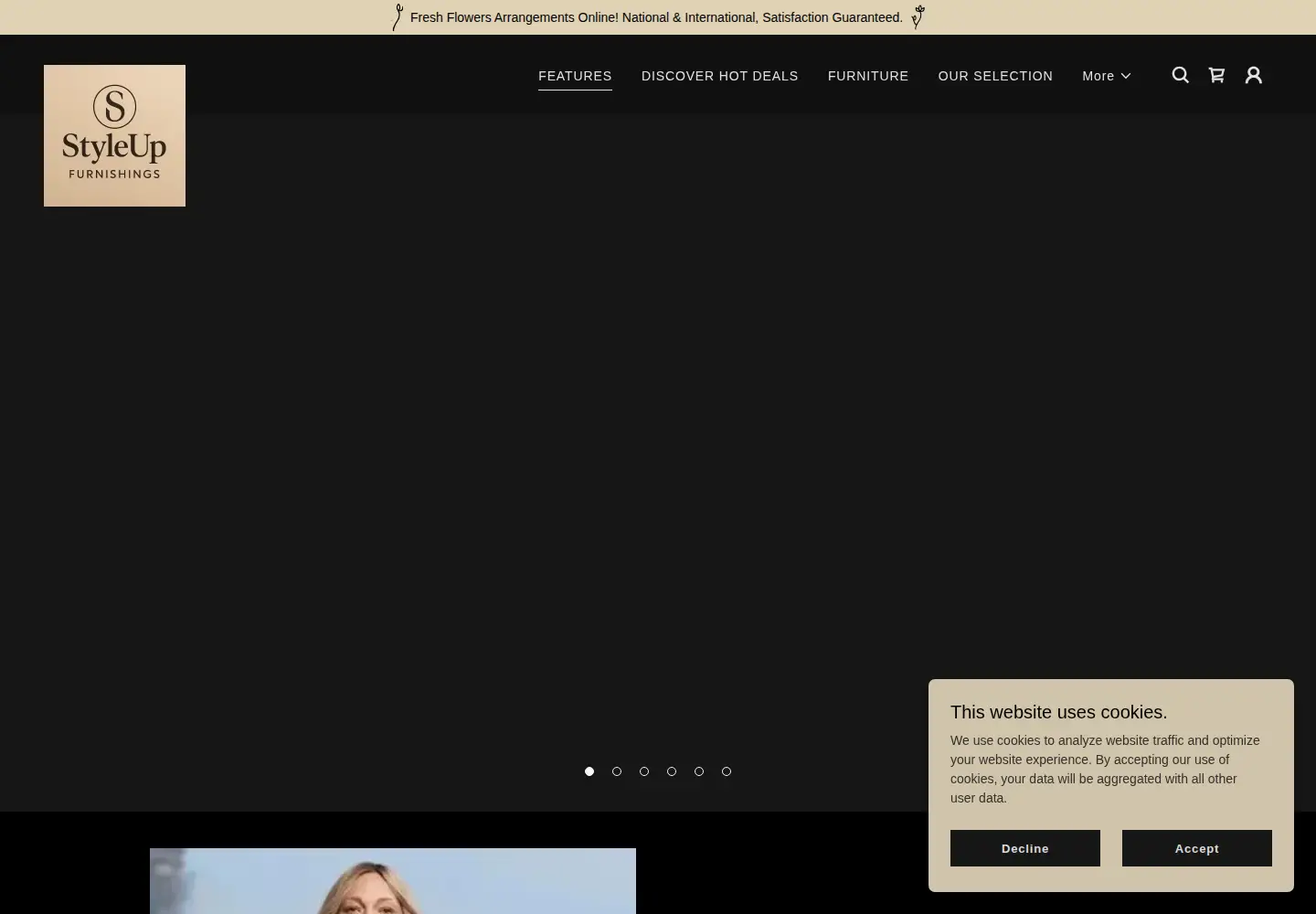 Captured homepage of styleupfurnishings.com in the current scan