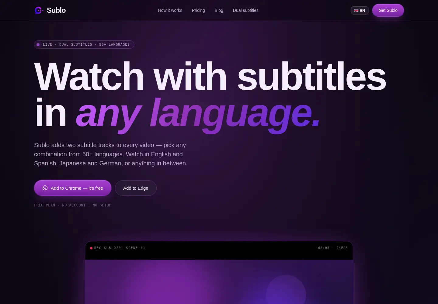 Captured homepage of subloapp.com in the current scan