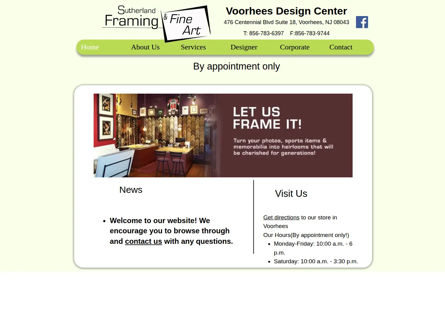 Screenshot of sutherlandframing.com