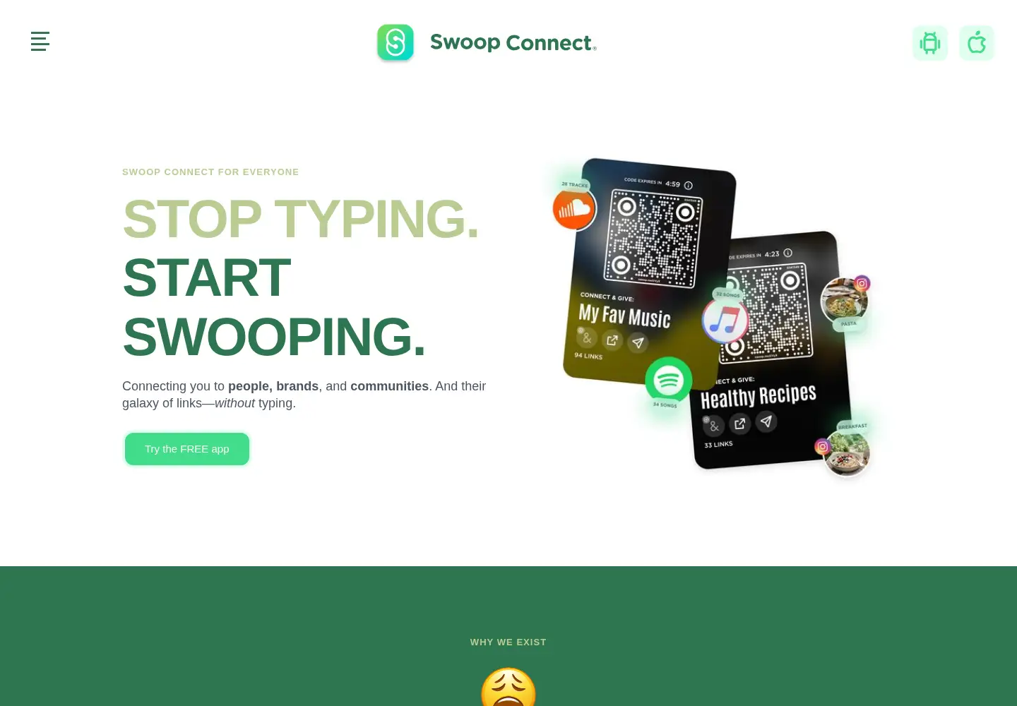 Captured homepage of swoopconnect.com in the current scan