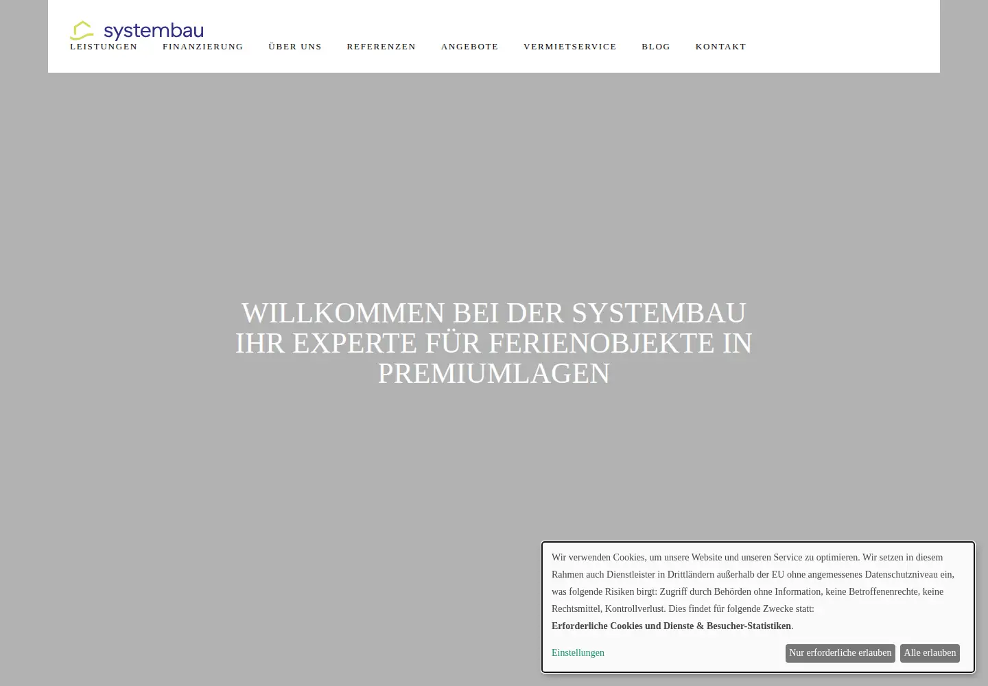 Captured homepage of systembau.com in the current scan