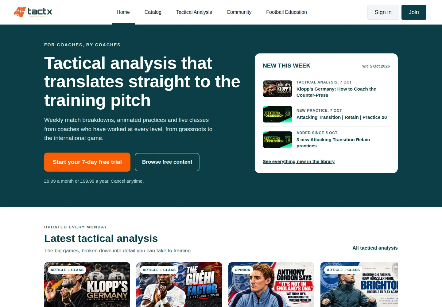Captured homepage of tactxcoach.com in the current scan