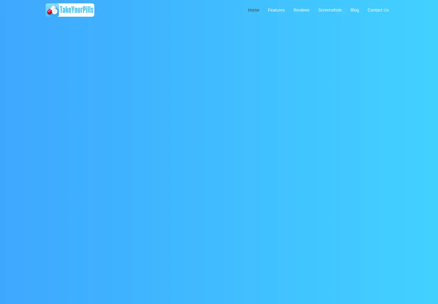 Captured homepage of takeyourpillsapp.com in the current scan
