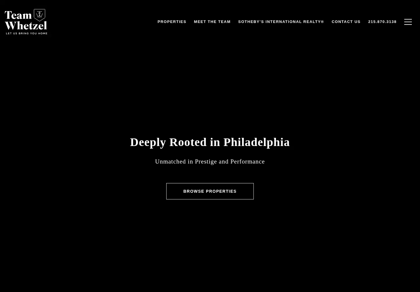 Captured homepage of teamwhetzel.com in the current scan