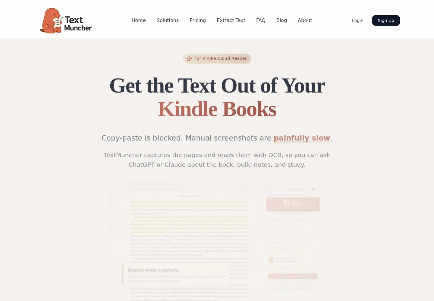 Screenshot of textmuncher.com