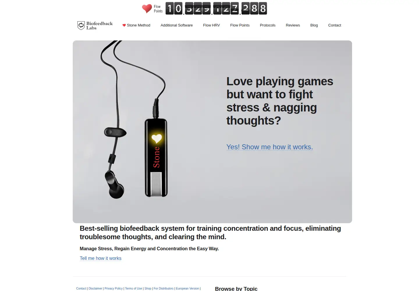 Captured homepage of thebiofeedback.com in the current scan