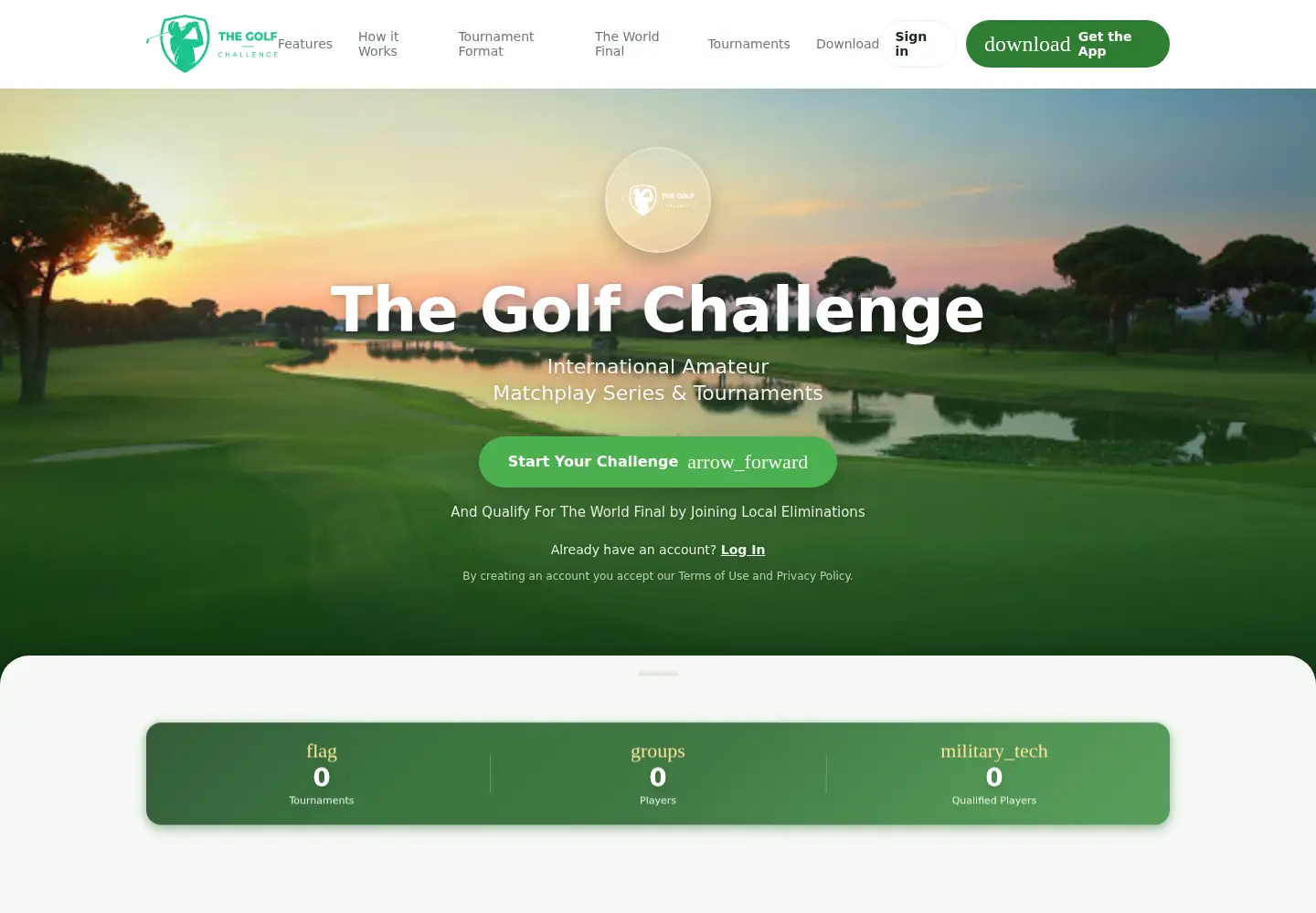 Captured homepage of thegolfchallenge.com in the current scan